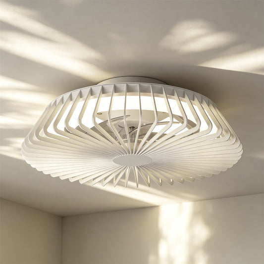 Himalaya Mini 53cm 70W LED Round Ceiling Light With 30W DC Reversible Fan, 2700-5000K Tuneable White, 4900lm, Remote Control, White, 3yrs Warranty