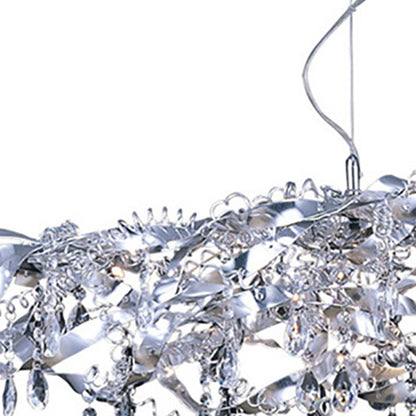 Diyas Fusion  Linear 10 Light G4 Polished Chrome/Crystal, NOT LED/CFL Compatible Ceiling Pendant Light Fitting
