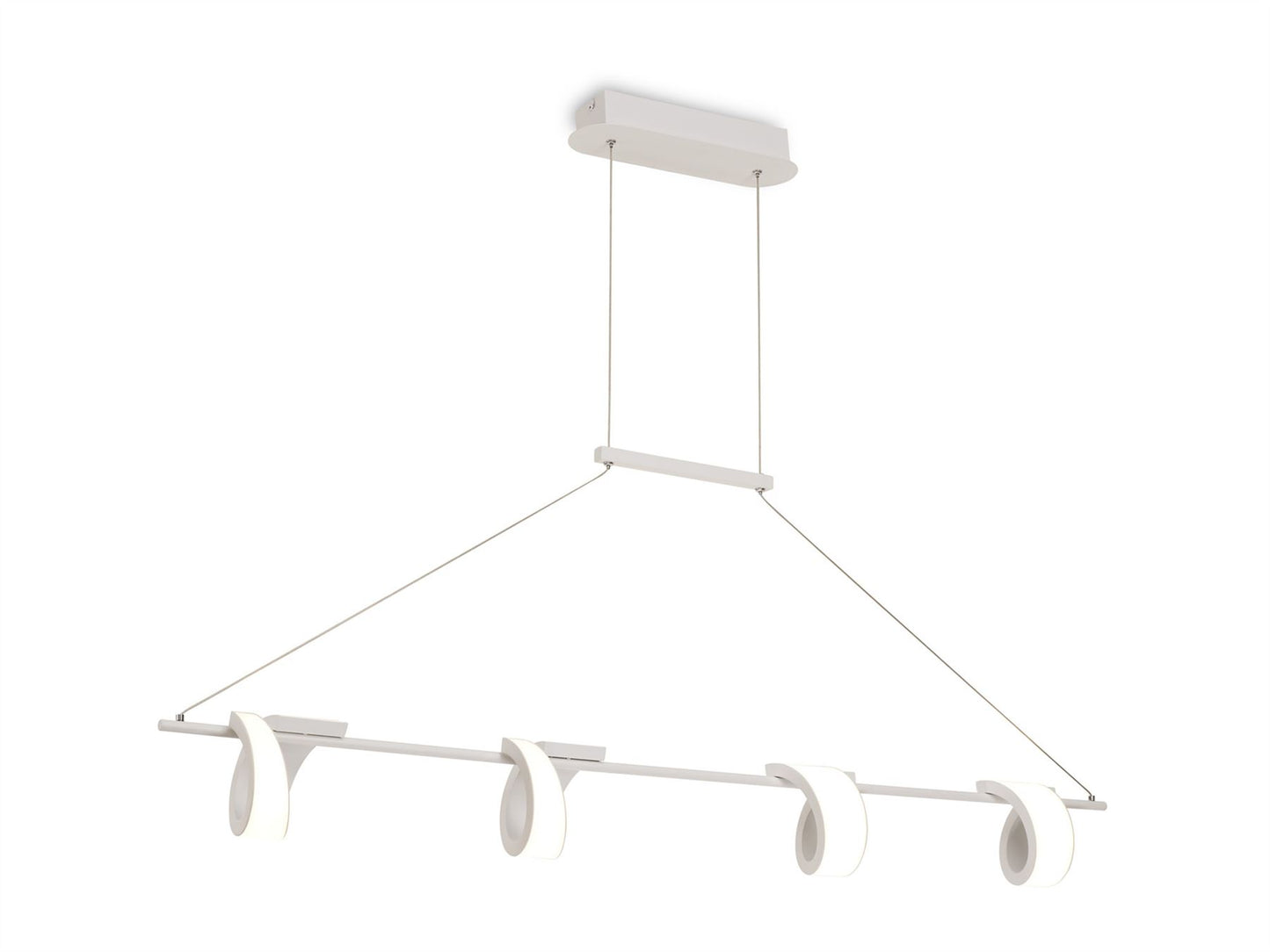 Mantra Tsunami 4 Light Linear Pendant, 48W LED, 3000K, 3600lm, Sand White, 3yrs Warranty