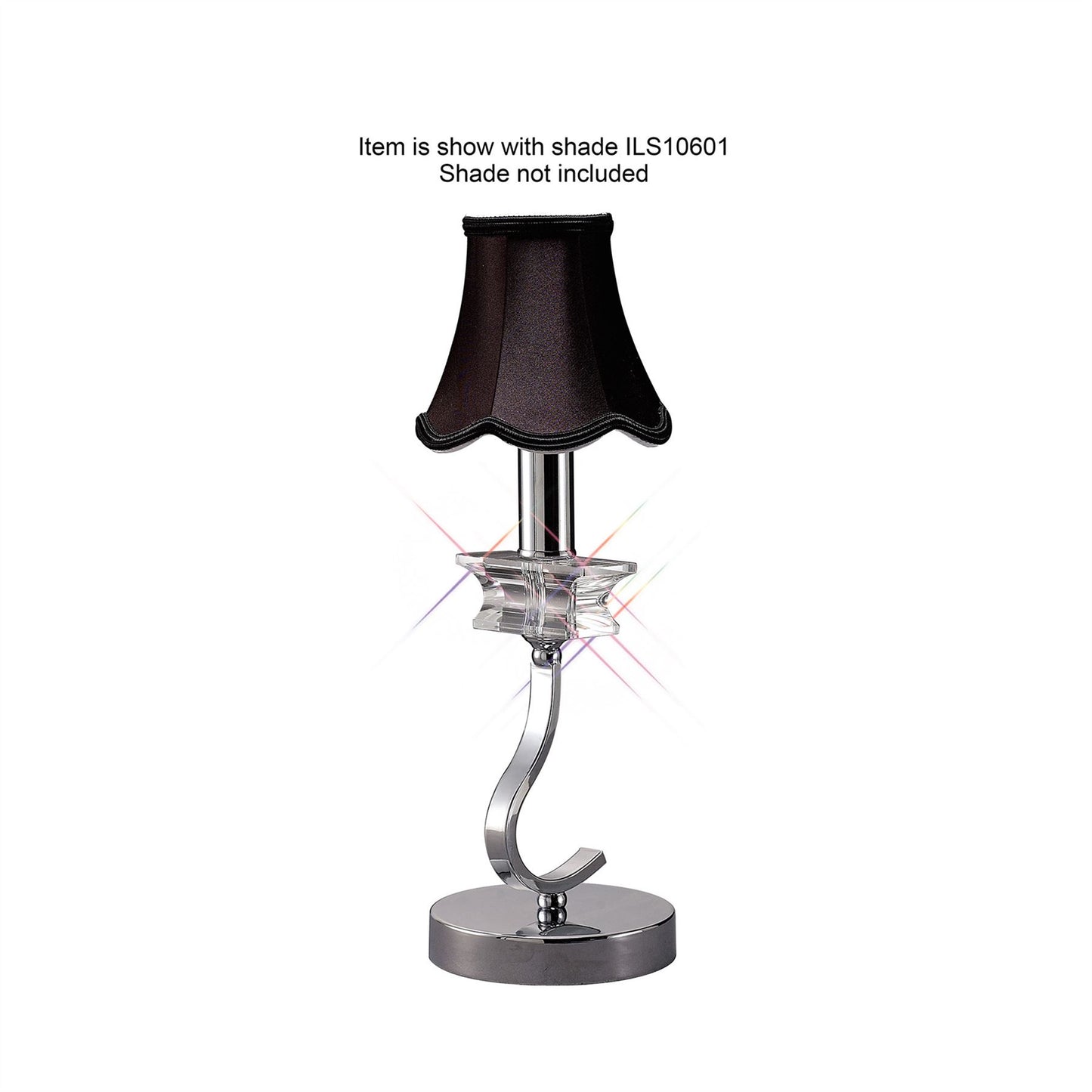 Diyas Nydia Crystal Table Lamp WITHOUT SHADE 1 Light E14 Polished Chrome