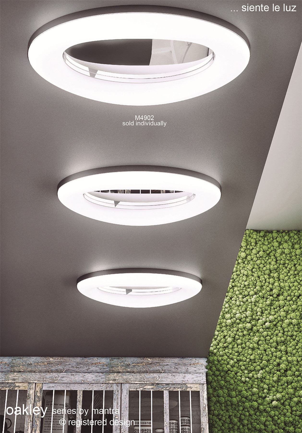 Mantra M4902 Oakley Oval Ceiling 40W LED 3000K, 3200lm, Polished Chrome/Frosted Acrylic, 3yrs Warranty - M4902 Ceiling