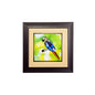 Diyas Home Crystal Wall Art (DH) Nature Parrot, Black Frame, Blue, Yellow, Black, Green, Red Crystal Framed