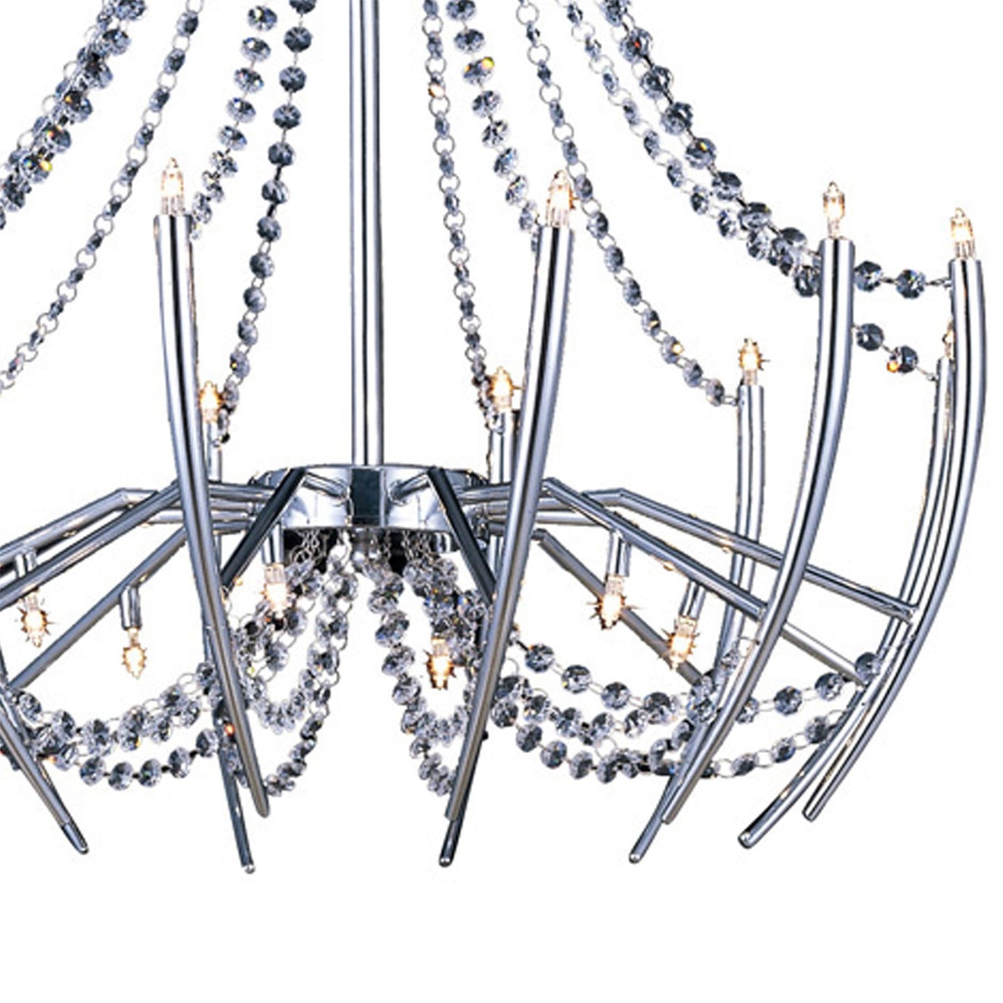 Diyas Zest 63cm  Round 18 Light G4 Polished Chrome/Crystal, NOT LED/CFL Compatible Ceiling Pendant Light Fitting