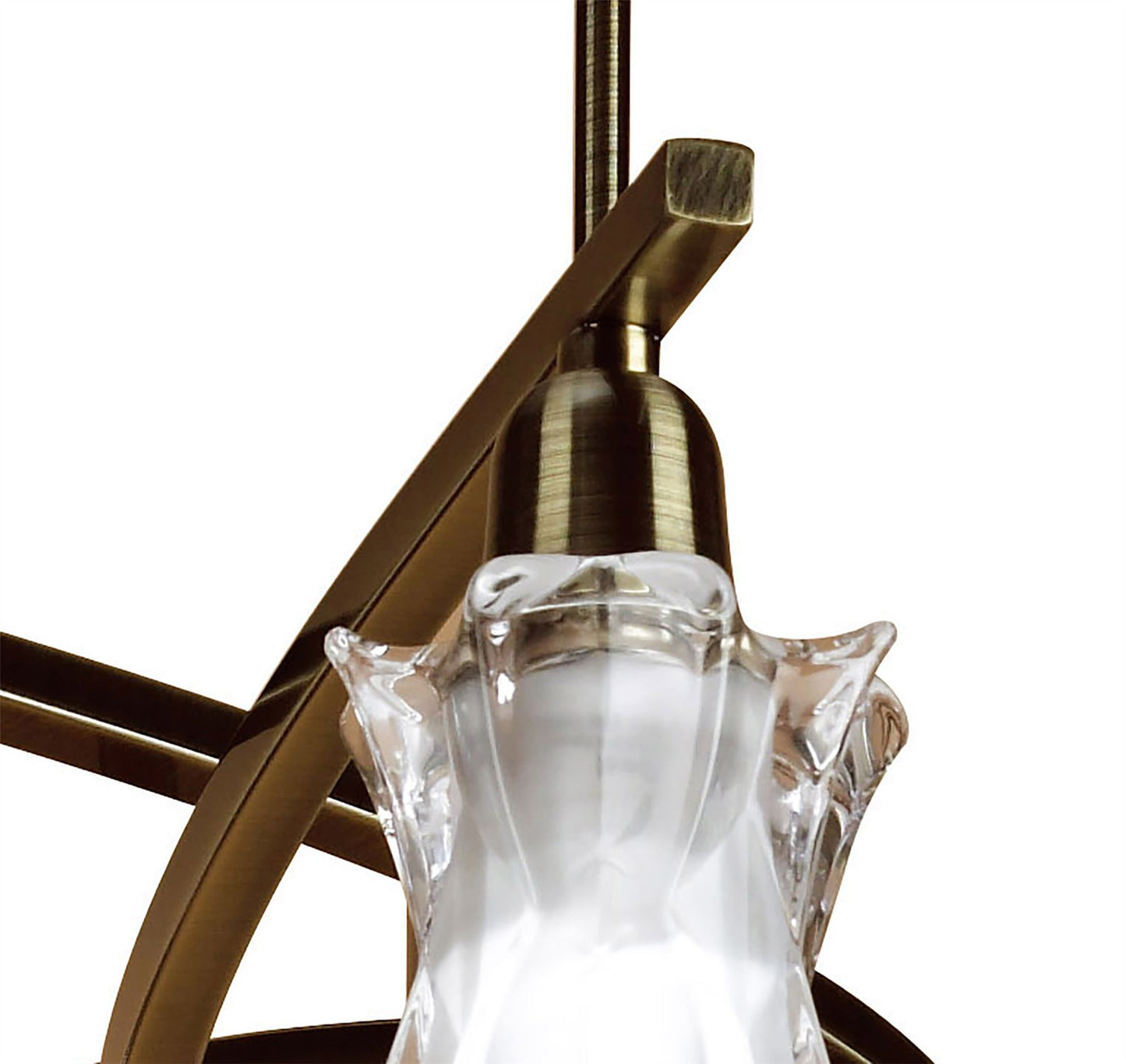 Mantra Alaska GU10 82cm Pendant Convertible To Semi Flush 8 Light L1/SGU10, Antique Brass, CFL Lamps INCLUDED