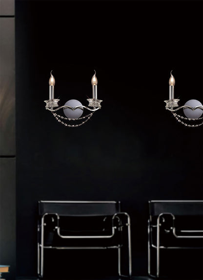 Diyas Nydia Wall Light 2 Light E14 Polished Chrome/Crystal