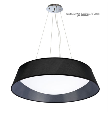 Mantra Nordica Plafones Nordica Flush Ceiling Light, 9 Light E27 Max 20W, 90cm, White Acrylic with Black Shade, 2yrs Warranty