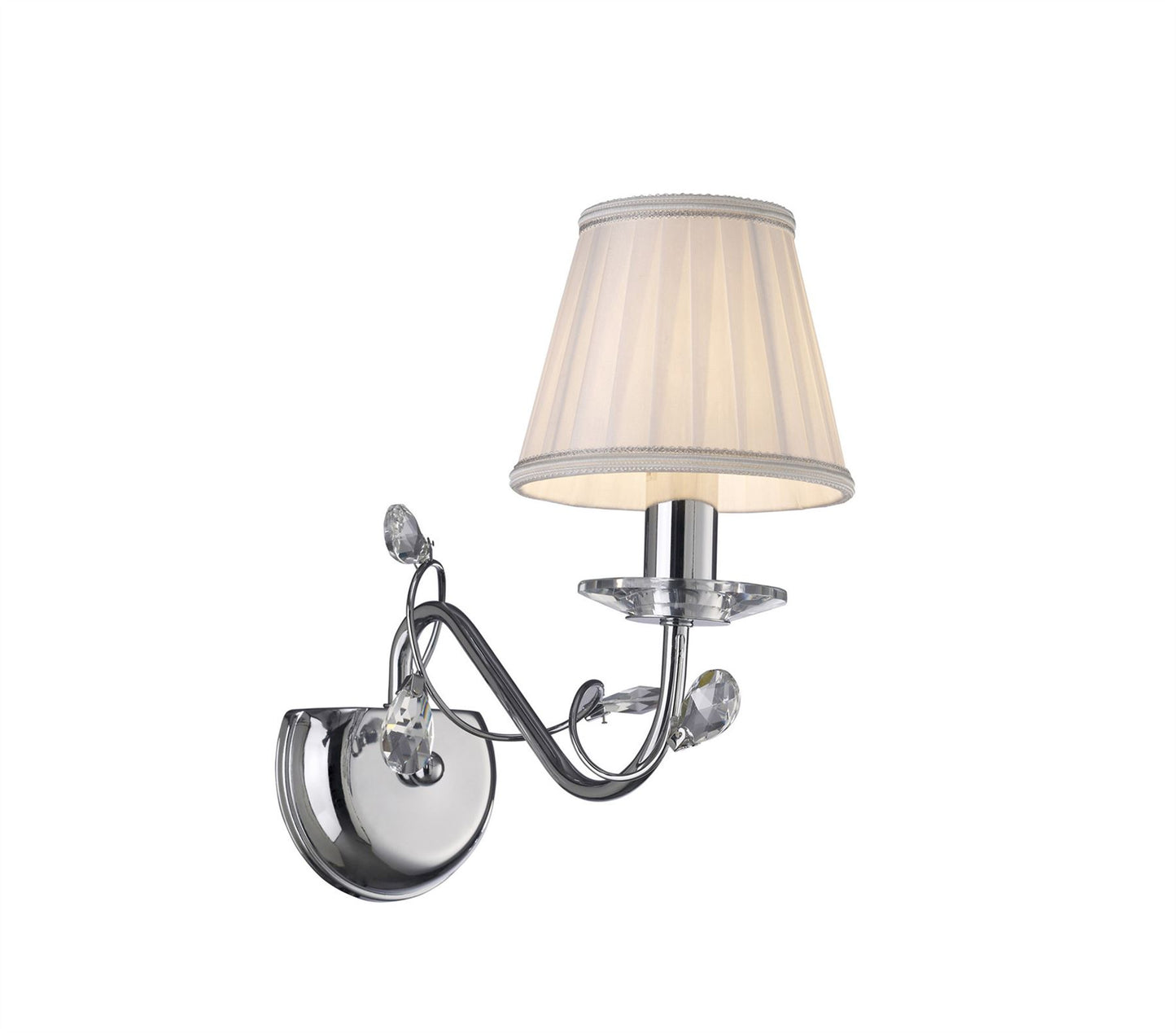 Diyas Willow Wall Light WITHOUT SHADE 1 Light E14 Polished Chrome/Crystal