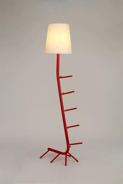 Mantra Centipede Floor Lamp with Shade, 1 x E27, Red/White