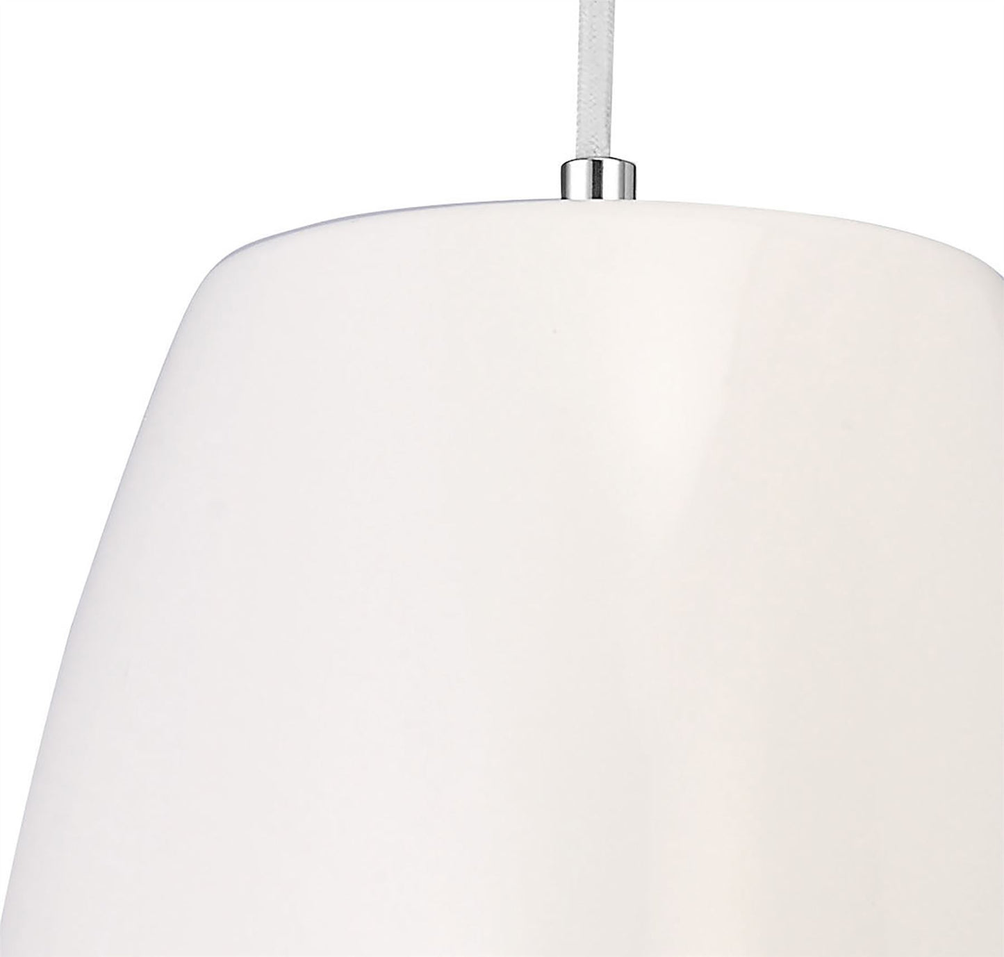 Mantra M4823 Triangle Pendant Small 1 Light E27, Gloss White/Polished Chrome