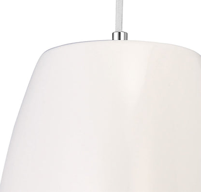 Mantra M4823 Triangle Pendant Small 1 Light E27, Gloss White/Polished Chrome