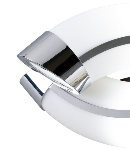 Mantra Guss Wall Light E27 2 Light E27, Polished Chrome/White Acrylic, CFL Lamps INCLUDED