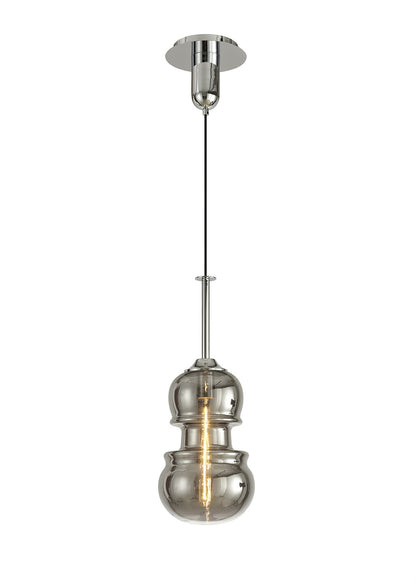 Mantra Sonata Pendant 22cm Round, 1 x E27, Polished Chrome/Graphite