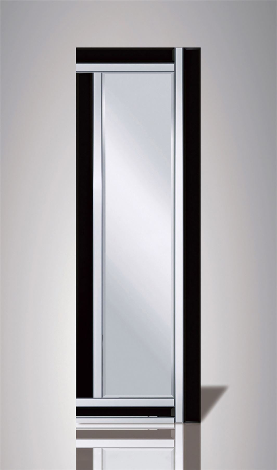 Diyas Home Nevada 120cm x 40cm Black Boarder Cut Detailed Mirror (Can Only Be Shipped On A Pallet, Additional Charges May Apply.) Mirrors
