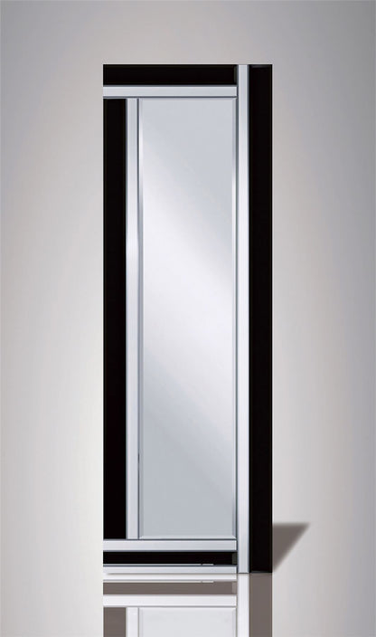 Diyas Home Nevada 120cm x 40cm Black Boarder Cut Detailed Mirror (Can Only Be Shipped On A Pallet, Additional Charges May Apply.) Mirrors