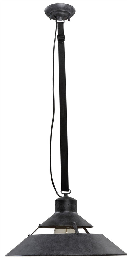 Mantra M5440 Industrial Ceiling 1 Light 40W E27 Large, Oxide Metal, Black Belt