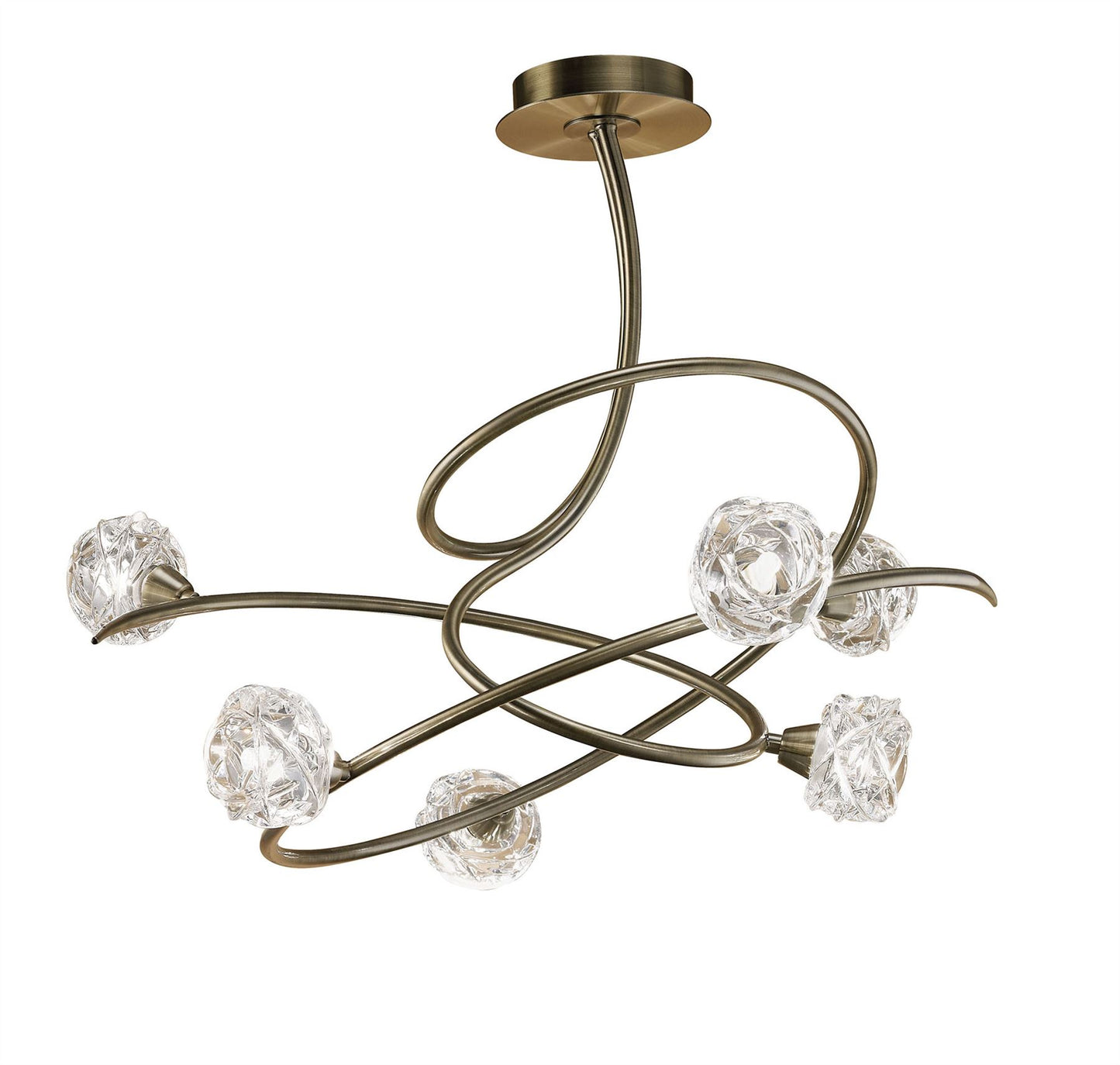 Mantra M4071 Maremagnum Ceiling 6 Light G9, Antique Brass