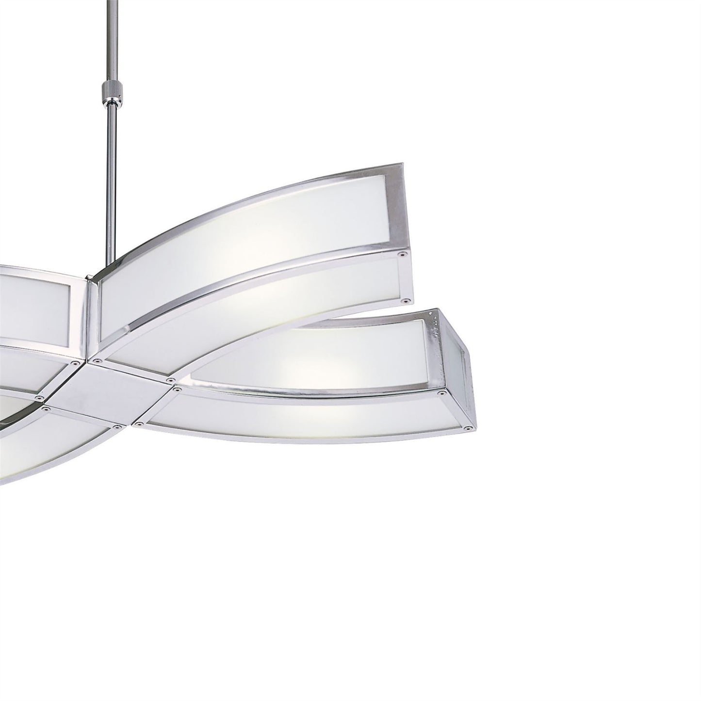 Mantra Duna GU10 Pendant 4 Light L1/SGU10, Polished Chrome/White Acrylic, CFL Lamps INCLUDED