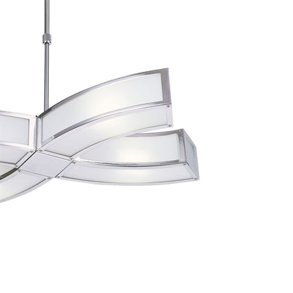 Mantra Duna GU10 Pendant 4 Light L1/SGU10, Polished Chrome/White Acrylic, CFL Lamps INCLUDED