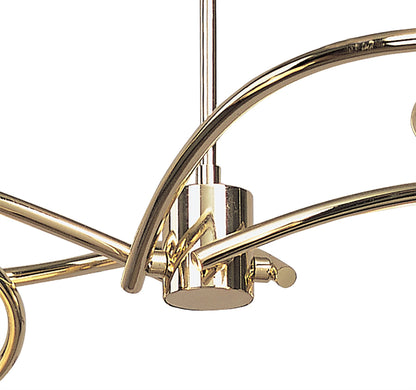 Mantra Dali 58cm Telescopic Pendant Convertible To Semi Flush 4 Light G9, Polished Brass