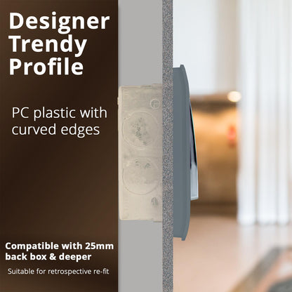 Trendi Artistic Modern Glossy  Home Automation Switch Warm Grey