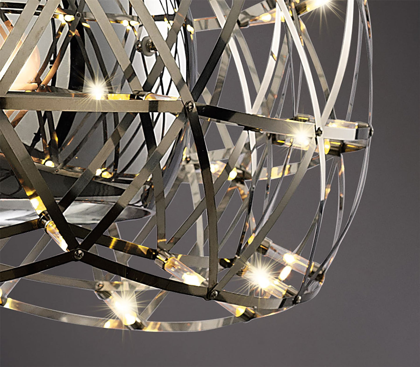 Diyas Atria 65cm  3 Light E27 with LEDs and Remote Control Stainless Steel Ceiling Pendant Light Fitting