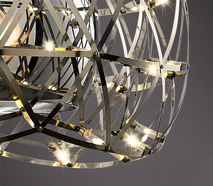 Diyas Atria 65cm  3 Light E27 with LEDs and Remote Control Stainless Steel Ceiling Pendant Light Fitting