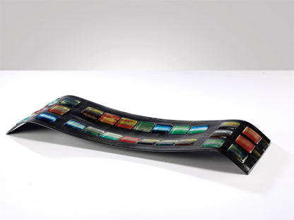 Diyas Home (DH) Orion Glass Art Platter Black/Multi-Colour Art