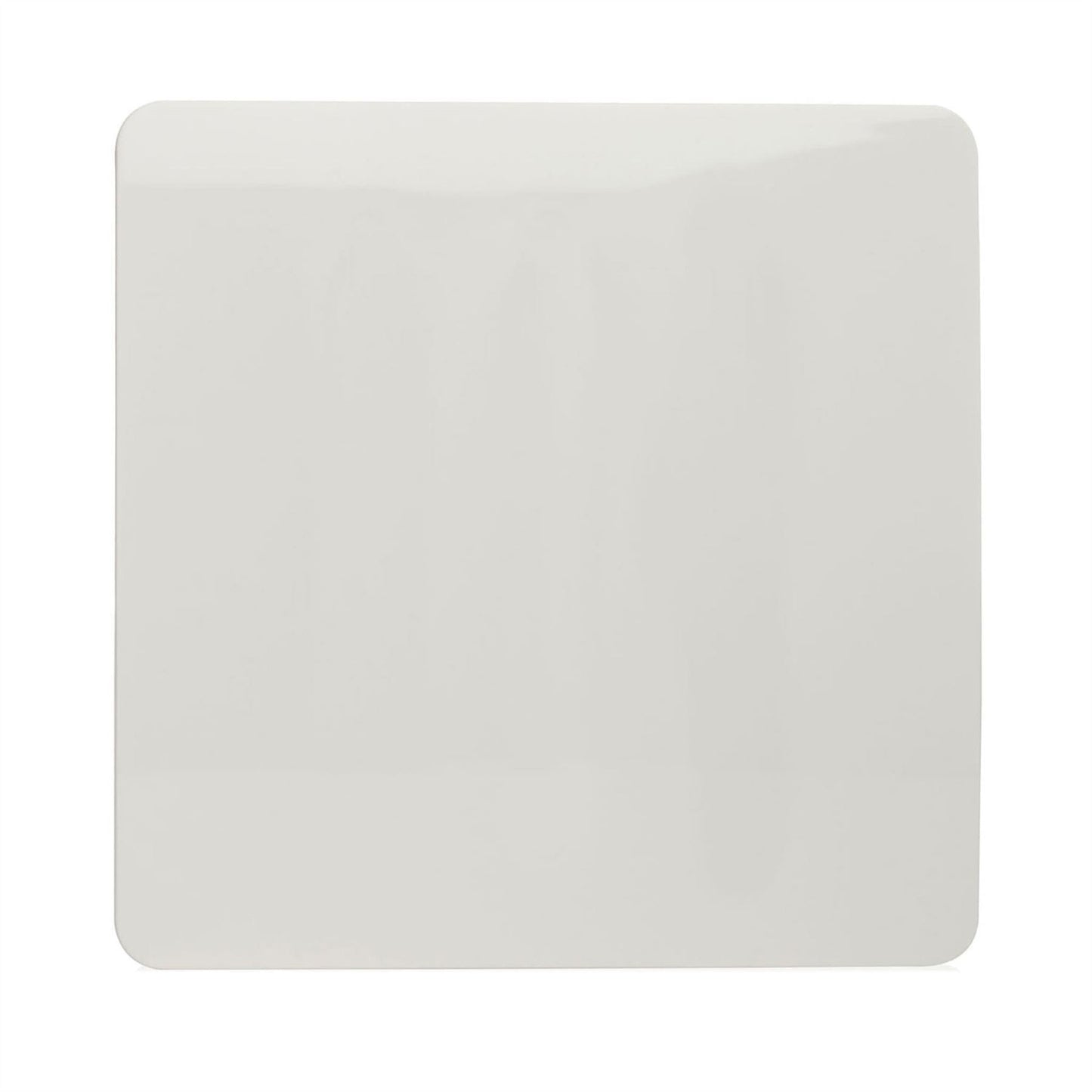 Trendi Artistic Modern Glossy Tactile Single Blanking Plate White ART-BLKWH