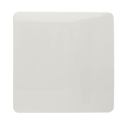 Trendi Artistic Modern Glossy Tactile Single Blanking Plate White ART-BLKWH