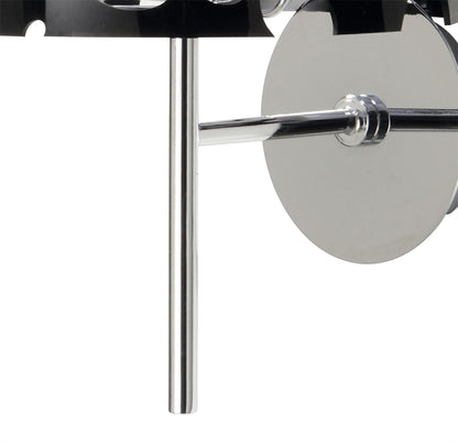 Mantra Lupin Wall Light 1 Light E27, Gloss Black/White Acrylic/Polished Chrome, CFL Lamps INCLUDED