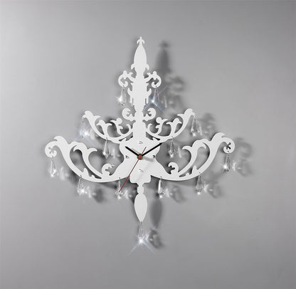 Diyas Home (DH) Infinity Chandlier Clock White/Crystal Wall