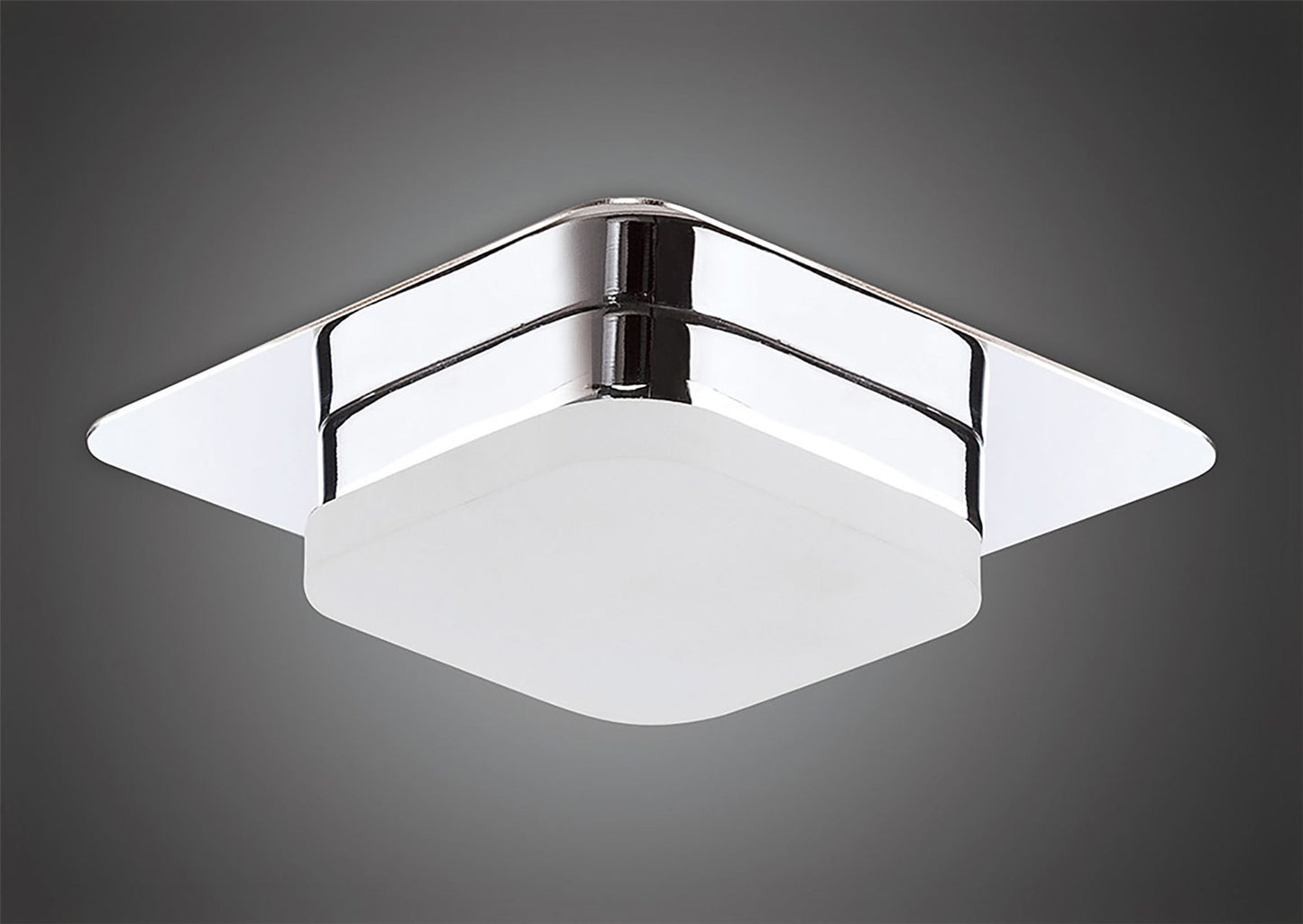 Mantra Fusion Marcel Recessed Down Light 5W LED Square 3000K IP44, 450lm, Polished Chrome/Frosted Acrylic, Cut Out: 70mm, Driver Included, 3yrs Warranty