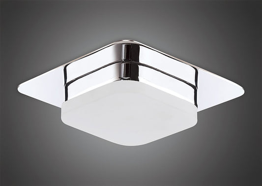 Mantra Fusion Marcel Recessed Down Light 5W LED Square 3000K IP44, 450lm, Polished Chrome/Frosted Acrylic, Cut Out: 70mm, Driver Included, 3yrs Warranty