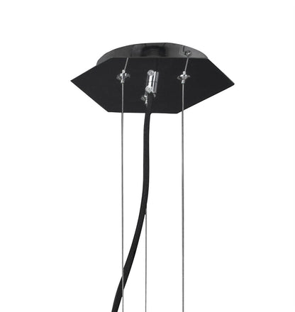 Mantra M3732 Facette Pendant 1 Light E27, Gloss Black/Polished Chrome
