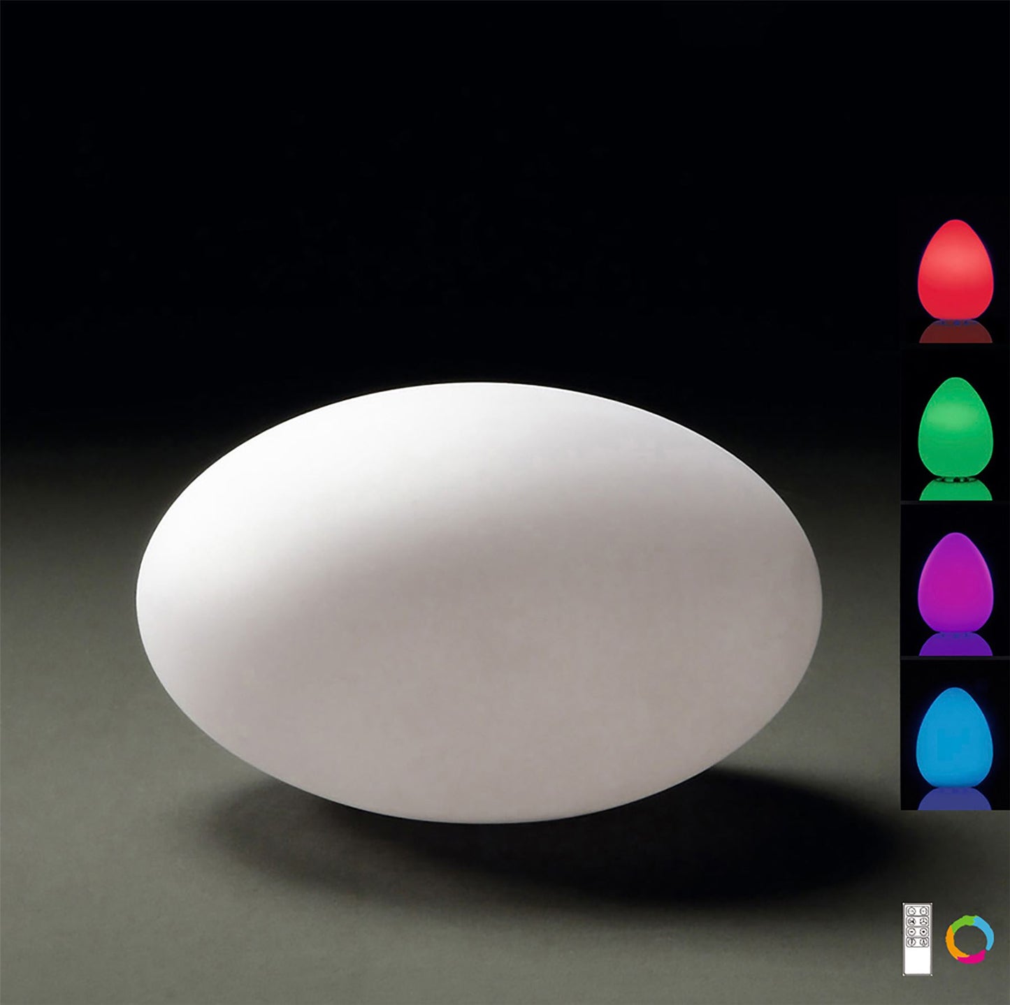 Mantra M1383 Huevo Oval Table Lamp Induction LED RGB Outdoor IP65, 120lm, Opal White, 2yrs Warranty