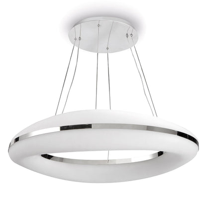 Mantra M4900 Oakley Oval Pendant 80W LED 3000K, 6400lm, Polished Chrome/Frosted Acrylic, 3yrs Warranty