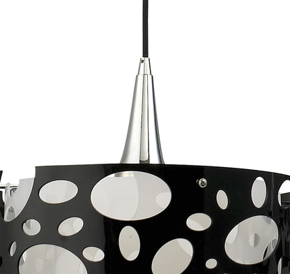 Mantra Lupin Linear Pendant 2 Light E27 Line, Gloss Black/White Acrylic/Polished Chrome, CFL Lamps INCLUDED