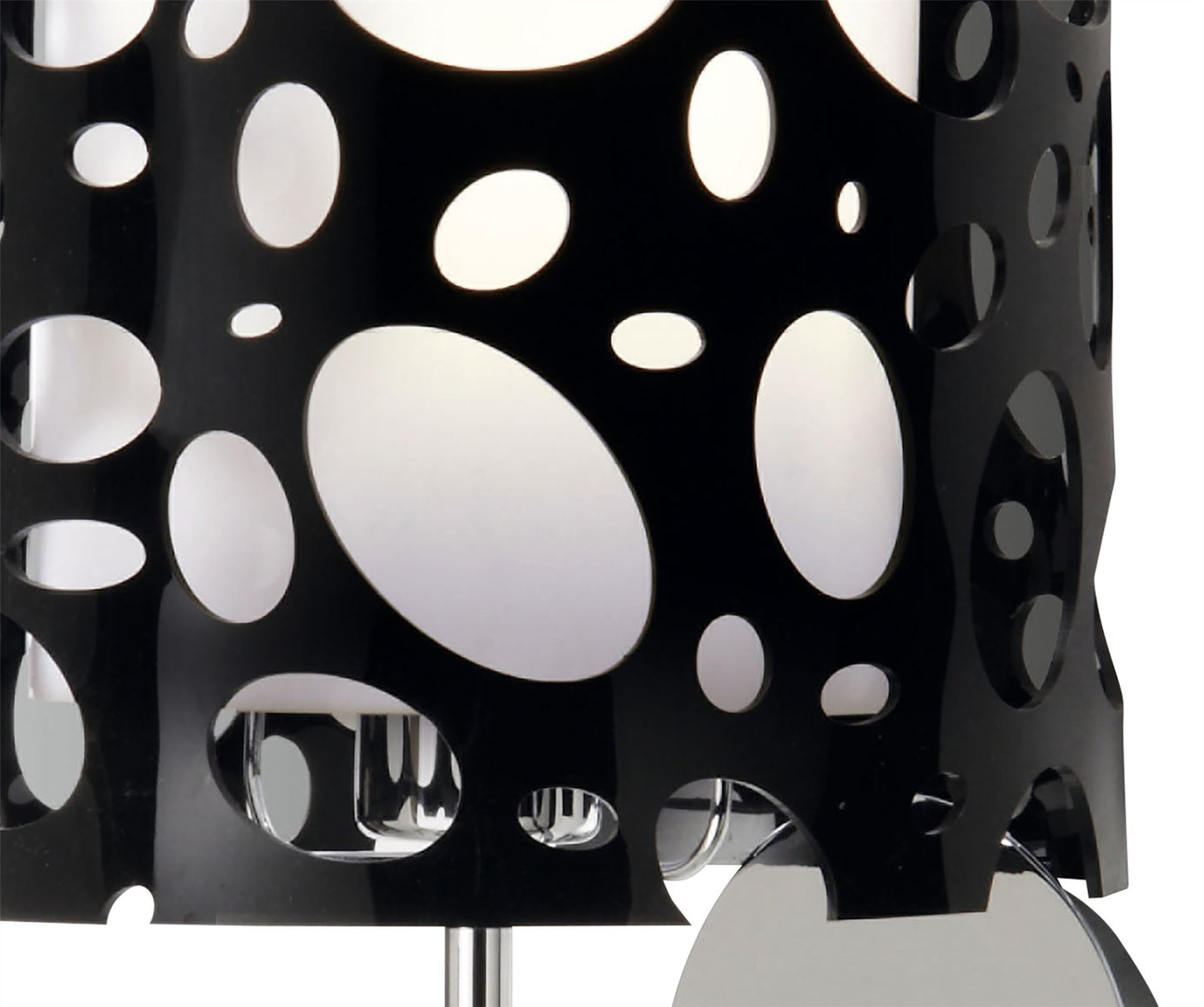 Mantra Lupin Wall Light 1 Light E27, Gloss Black/White Acrylic/Polished Chrome, CFL Lamps INCLUDED