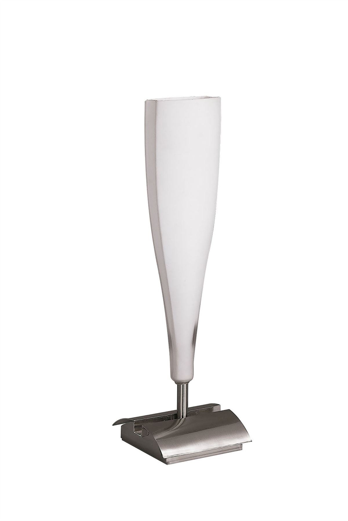 Mantra Java Table Lamp Small 1 Light E14, Satin Nickel/Frosted White Glass