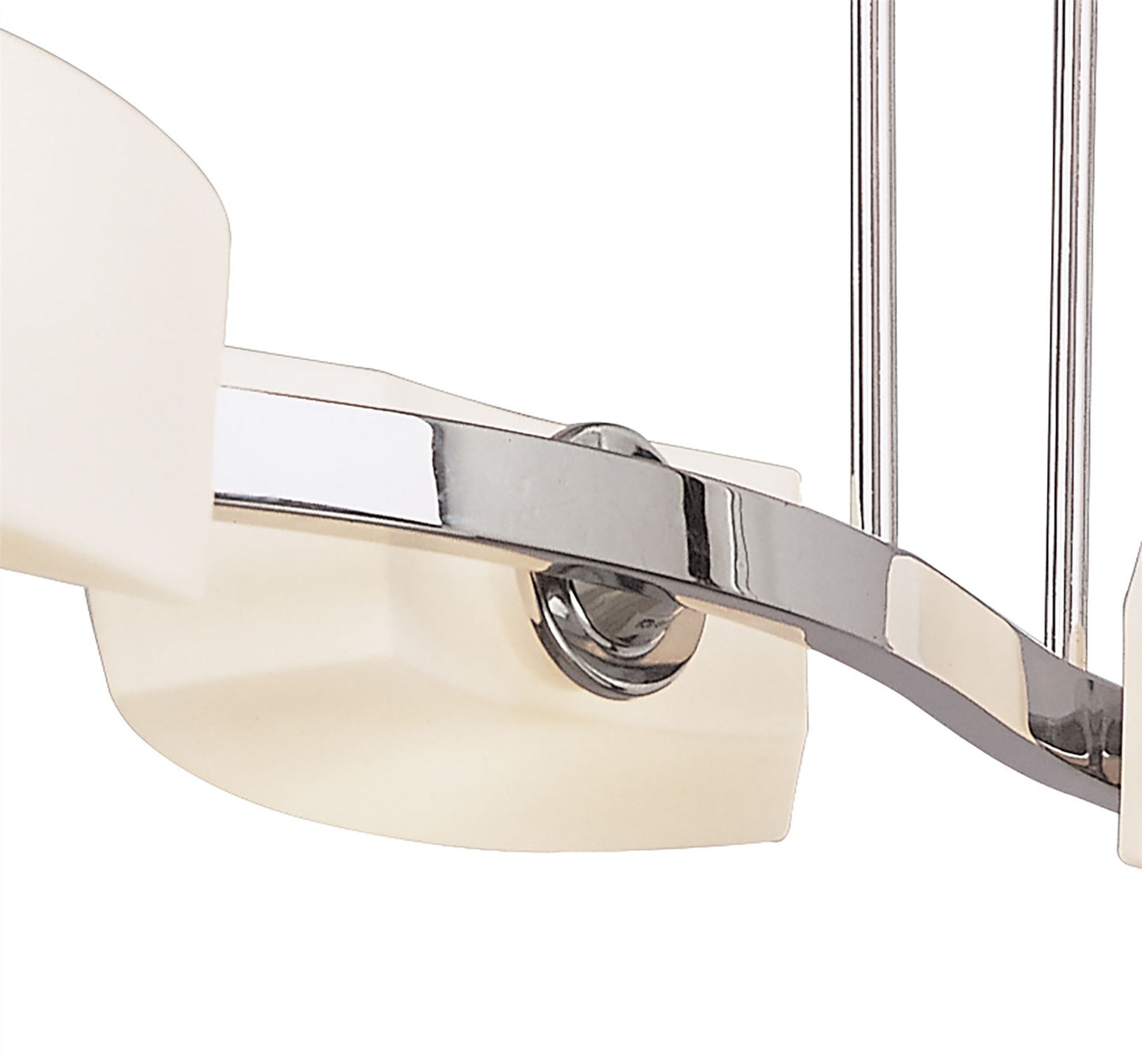 Mantra Lupa Telescopic Pendant Linear Bar 4 Light G9, Polished Chrome/Frosted White Glass
