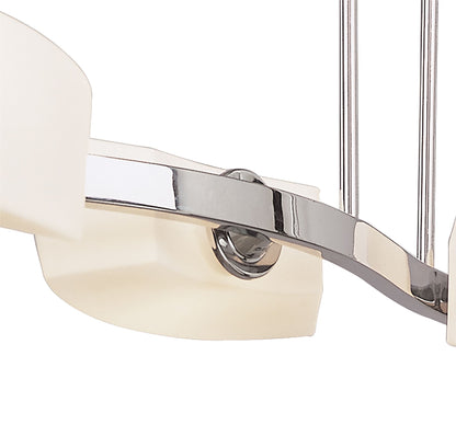 Mantra Lupa Telescopic Pendant Linear Bar 4 Light G9, Polished Chrome/Frosted White Glass