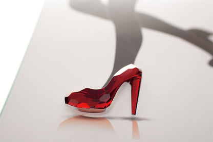 Diyas Home Crystal Wall Art (DH) Glamour Red Shoes, Black Frame, Red Crystal Framed