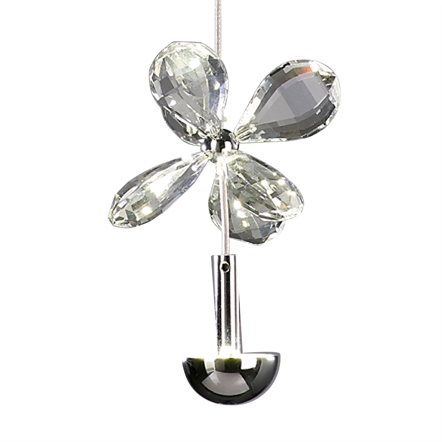 Diyas Aviva 12cm  1 Light 4000K LED Polished Chrome/Crystal Ceiling Pendant Light Fitting