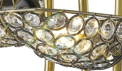 Diyas Ashton 53cm  8 Light G9 Antique Brass/Crystal Ceiling Pendant Light Fitting