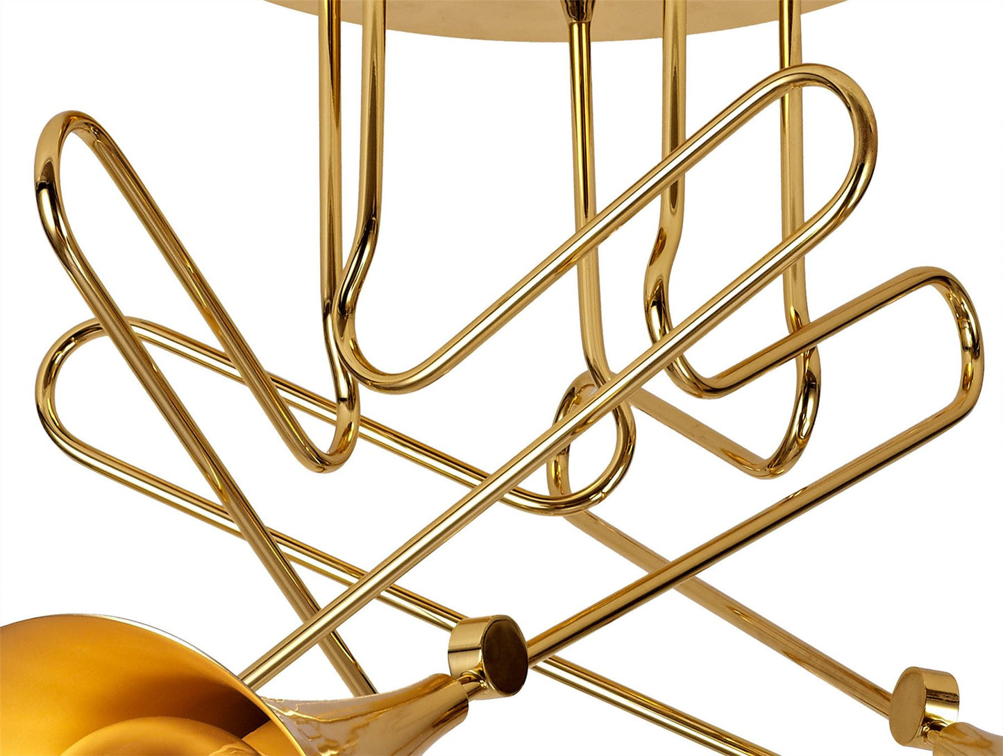 Mantra Jazz Oro M5897 Jazz Ceiling Light, 76cm Round, 5 x E27 (Max 20W), Polished Gold