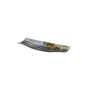 Diyas Home (DH) Kiana Glass Art Boat Platter Small Blue/Multi-Colour Glitter