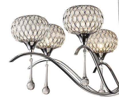 Diyas Chelsie 78cm  8 Light G9 Polished Chrome/Clear Beaded Glass Ceiling Pendant Light Fitting