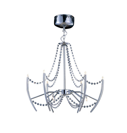 Diyas Zest 60cm  Round 9 Light G4 Polished Chrome/Crystal, NOT LED/CFL Compatible Ceiling Pendant Light Fitting