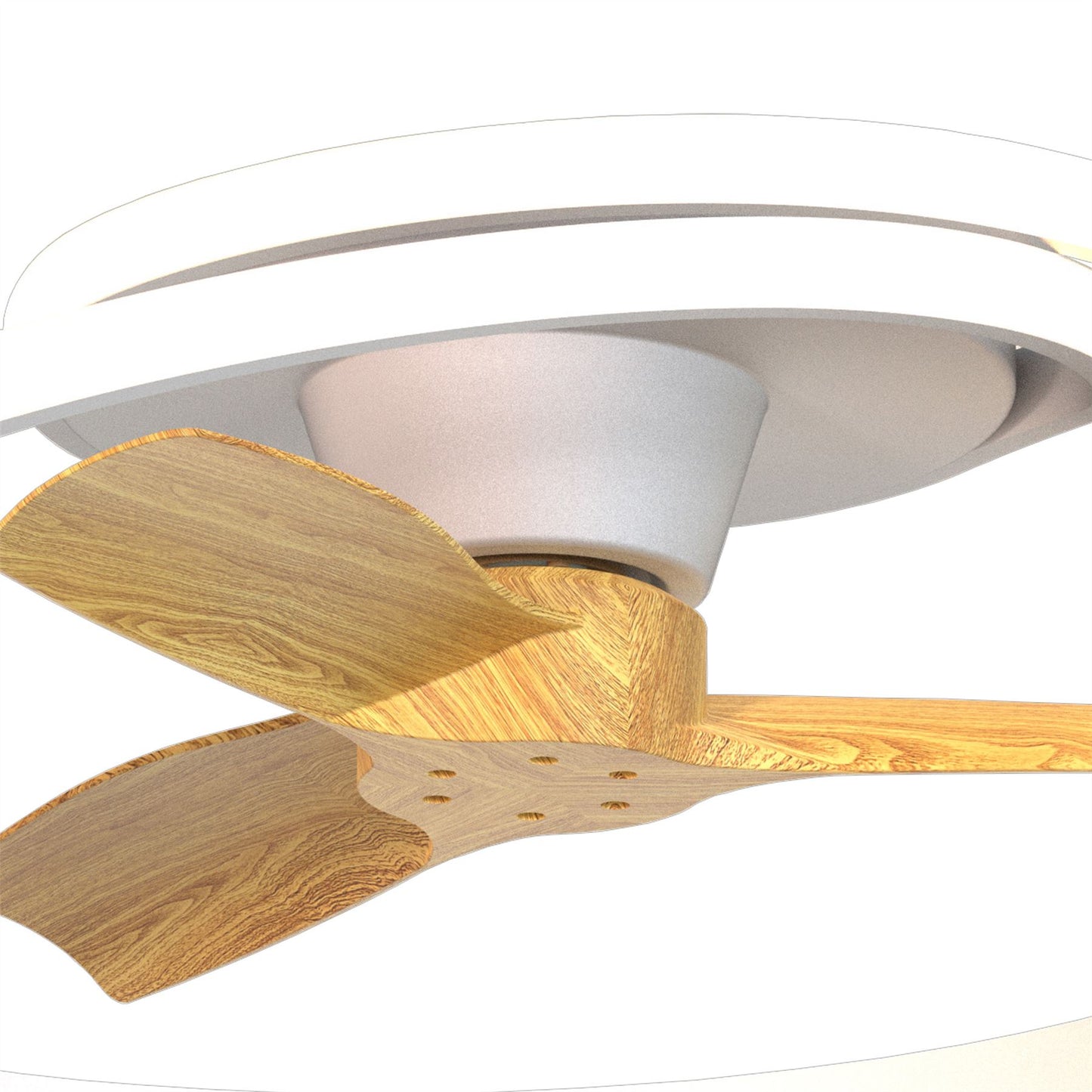 Ocean 78cm 60W LED Dimmable Ceiling Light With Built-In 35W DC Reversible Fan, Wood, 4200lm, 5yrs Warranty