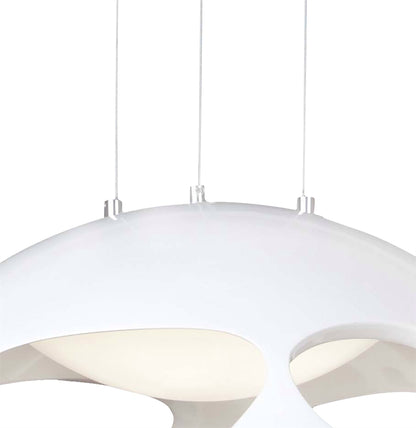 Mantra Organica 55cm Pendant 9 Light G9 Max 5W, Gloss White/Polished Chrome